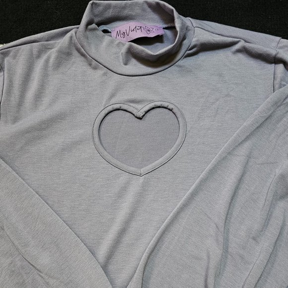 My Violet Scarlette Heart Cutout Top – Midnight Lavender Size Small - Picture 4 of 6